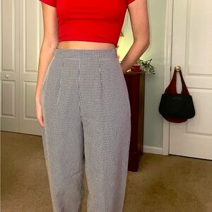 black and white gingham pants